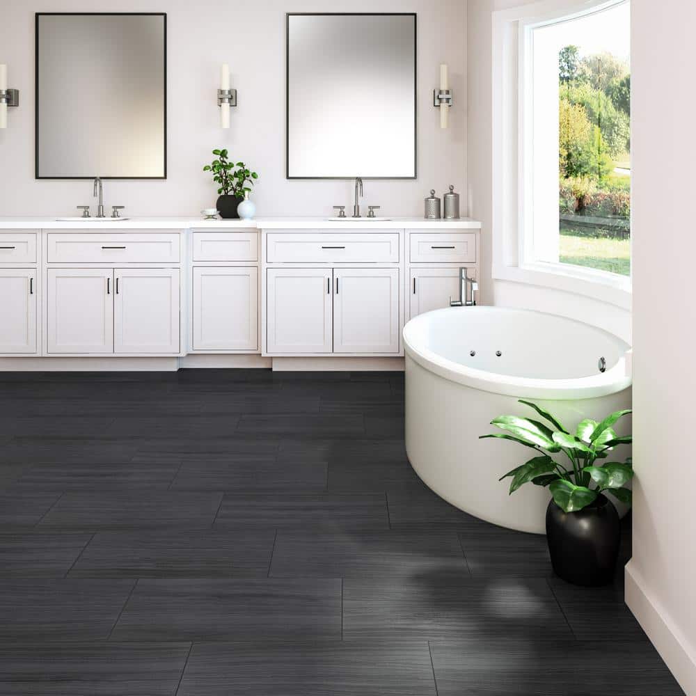 Daltile QuicTile 12 in. x 24 in. Enchanting Marble Matte Porcelain Locking Floor Tile (9.6 sq. ft. / case)