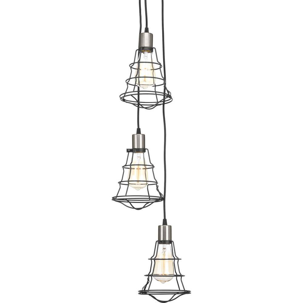 Progress Lighting Gauge Collection 3-light Graphite Chandelier