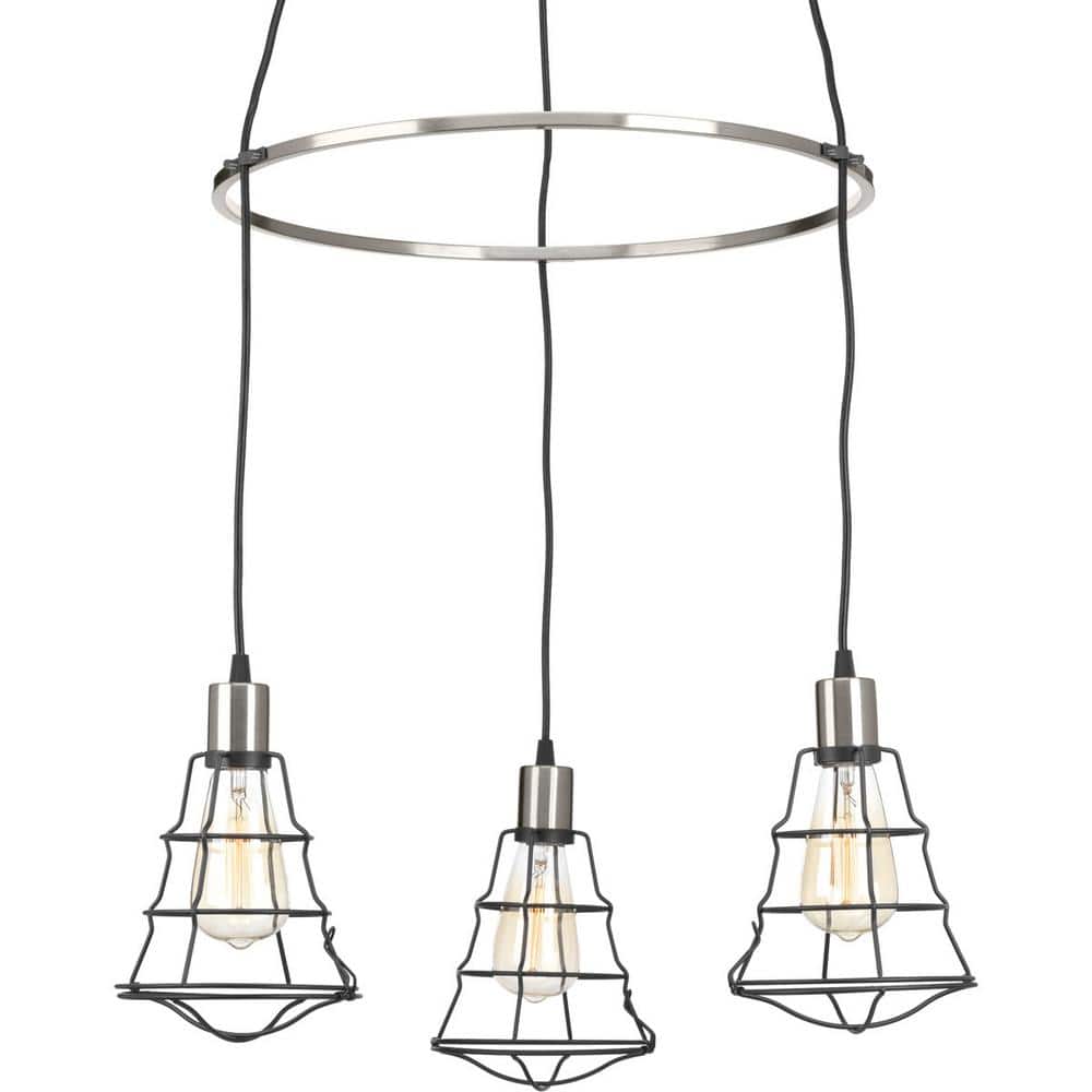 Progress Lighting Gauge Collection 3-light Graphite Chandelier
