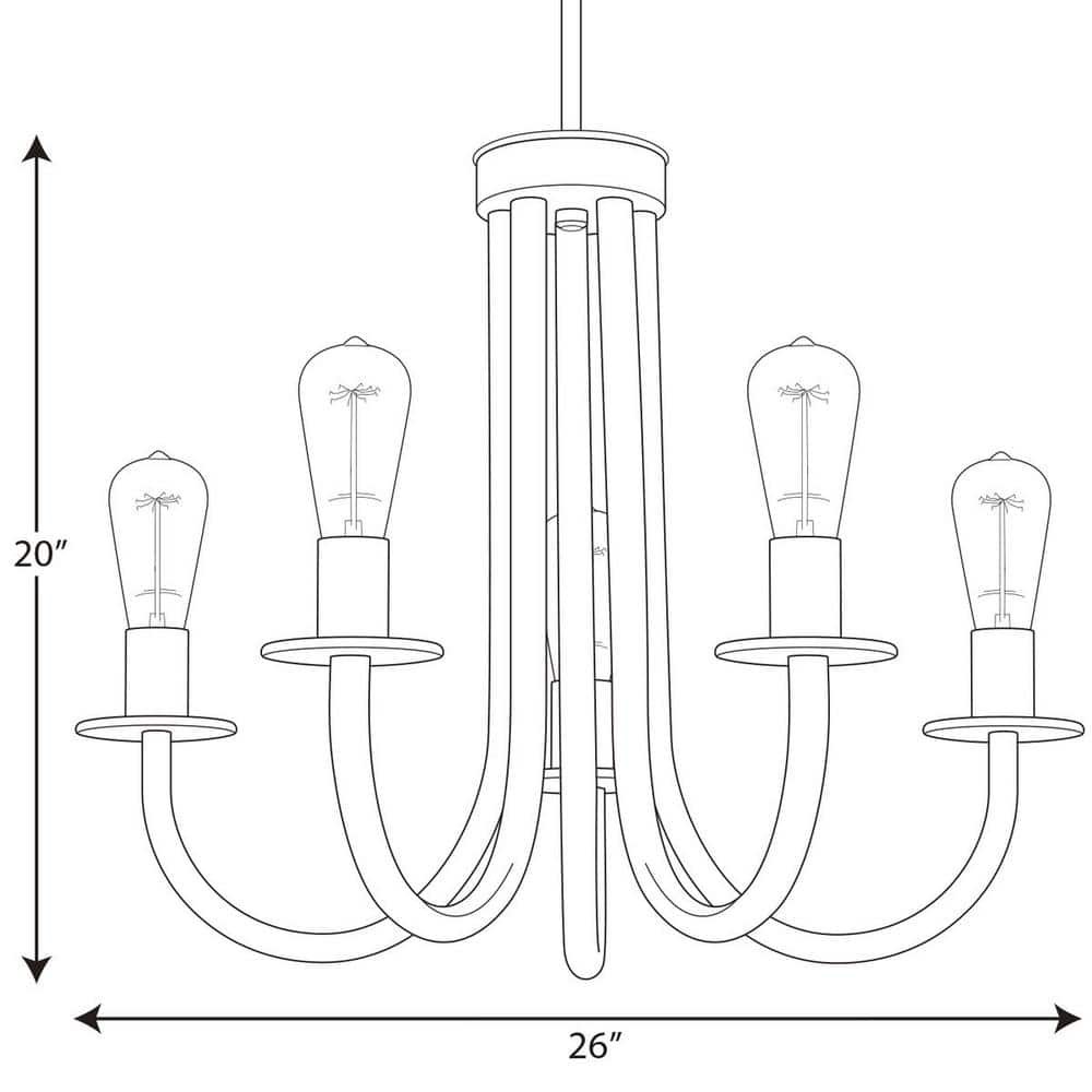 Progress Lighting Remix Collection 5-Light Graphite Chandelier