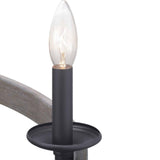 Progress Lighting Gulliver Collection 35-1/4 in. 9-Light Graphite Coastal Chandelier with Weathered Gray Wood Accents for Dining Rooms