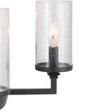 Progress Lighting Gresham Collection 15-Light Graphite Clear Seeded Glass Farmhouse Chandelier Light