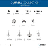 Progress Lighting Durrell Collection 9-Light Brushed Nickel Coastal Chandelier Light