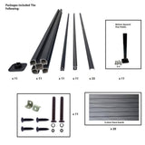 LH EP Complete Kit 6 ft. x 6 ft. Gray WPC Composite Fence Panel w/Bottom Squared Holders and Post Kits (10 set)