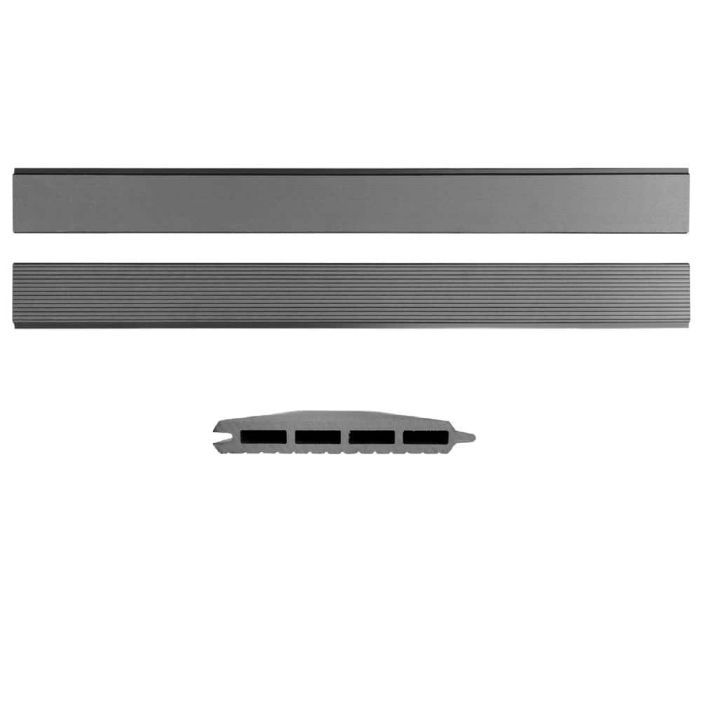 LH EP Complete Kit 6 ft. x 6 ft. Gray WPC Composite Fence Panel w/Bottom Squared Holders and Post Kits (10 set)