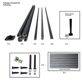LH EP Complete Kit 6 ft. x 6 ft. Gray WPC Composite Fence Panel w/Bottom Squared Holders and Post Kits (2 set)
