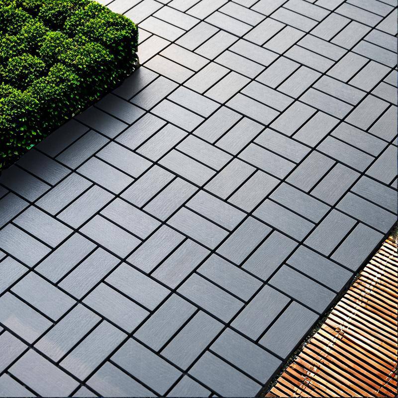 Afoxsos 1 ft. x 1 ft. Gray Interlocking Deck Tiles for Poolside, Balcony, Plastic, Backyard Waterproof, All-Weather (44-Pack)