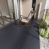 Afoxsos 24 in. x 12 in. Polypropylene Material DIY Module Deck Tile in Dark Gray, Quick and Easy to installation (24 per Case)