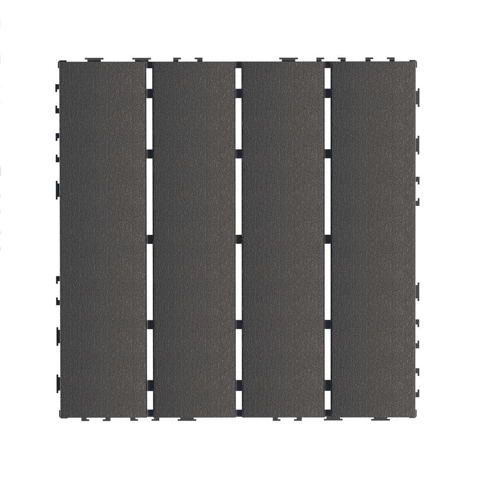 Amucolo 12 in. x 12 in. Waterproof Plastic Interlocking Deck Tiles in Gray for Poolside Balcony Backyard (Set of 44 Tiles)