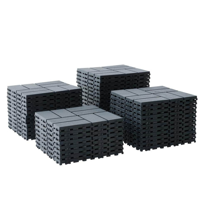 Amucolo 12 in. x 12 in. Waterproof Plastic Interlocking Deck Tiles in Gray for Poolside Balcony Backyard (Set of 44 Tiles)