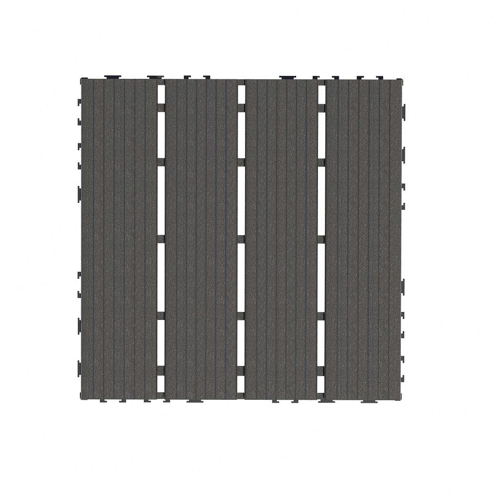 Amucolo 12 in. x 12 in. Waterproof Plastic Interlocking Deck Tiles in Gray for Poolside Balcony Backyard (Set of 44 Tiles)
