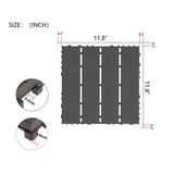 Amucolo 12 in. x 12 in. Waterproof Plastic Interlocking Deck Tiles in Gray for Poolside Balcony Backyard (Set of 44 Tiles)