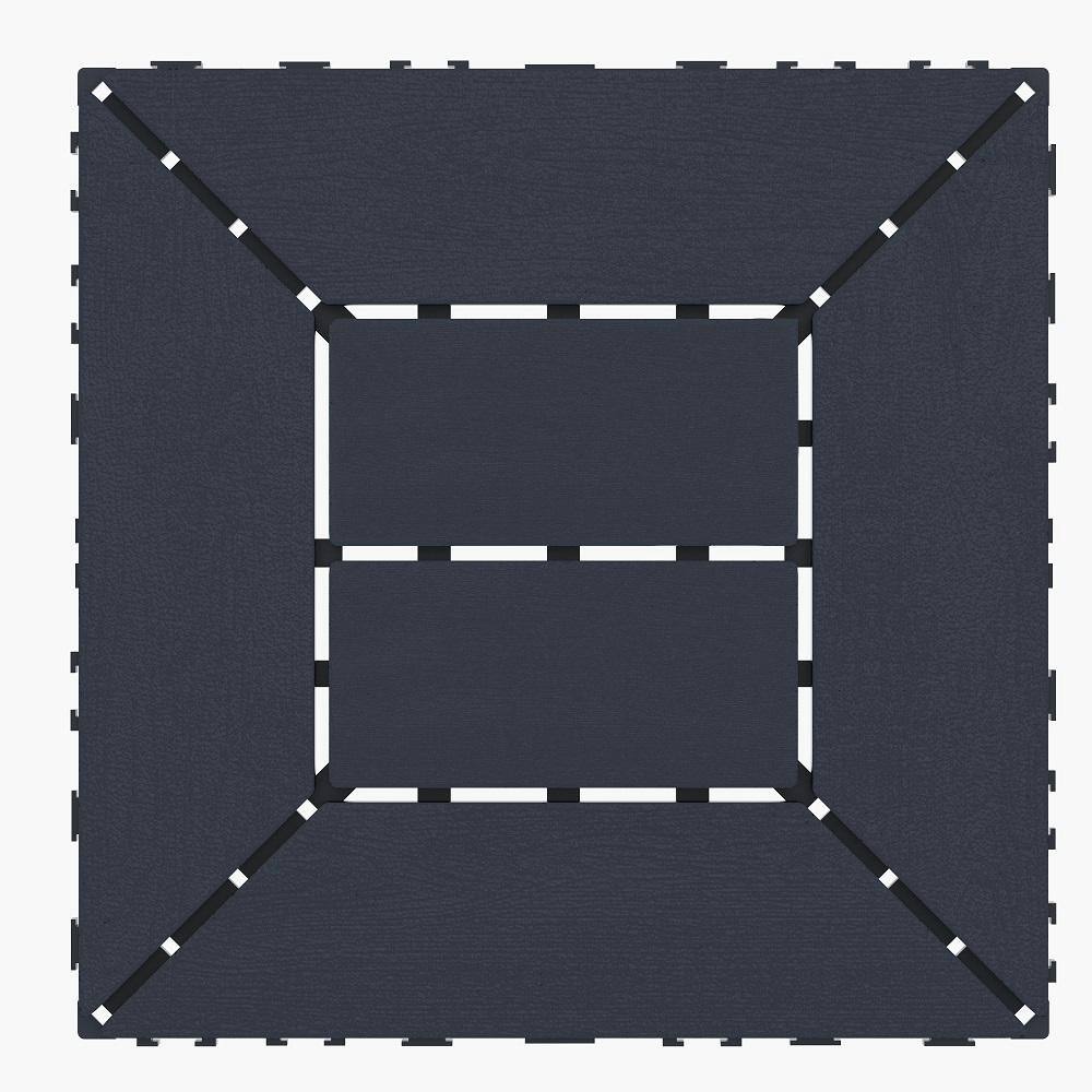 Amucolo 12 in. x 12 in. Waterproof Plastic Interlocking Deck Tiles in Dark Gray for Poolside Balcony Backyard (Set of 44 Tiles)