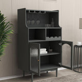 Living Room 27.56 in. W x 15.75 in. D x 50.39 in. H in Grey Assemble Upper Diagonal Kitchen Cabinet with Wine Glass Rack