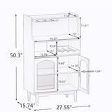 Living Room 27.56 in. W x 15.75 in. D x 50.39 in. H in Grey Assemble Upper Diagonal Kitchen Cabinet with Wine Glass Rack