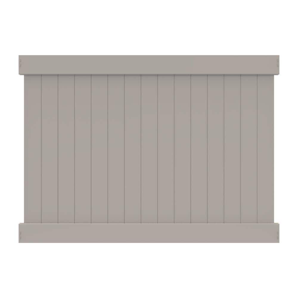 Barrette Outdoor Living Linden 6 ft. x 8 ft. Gray Vinyl Privacy Fence Panel