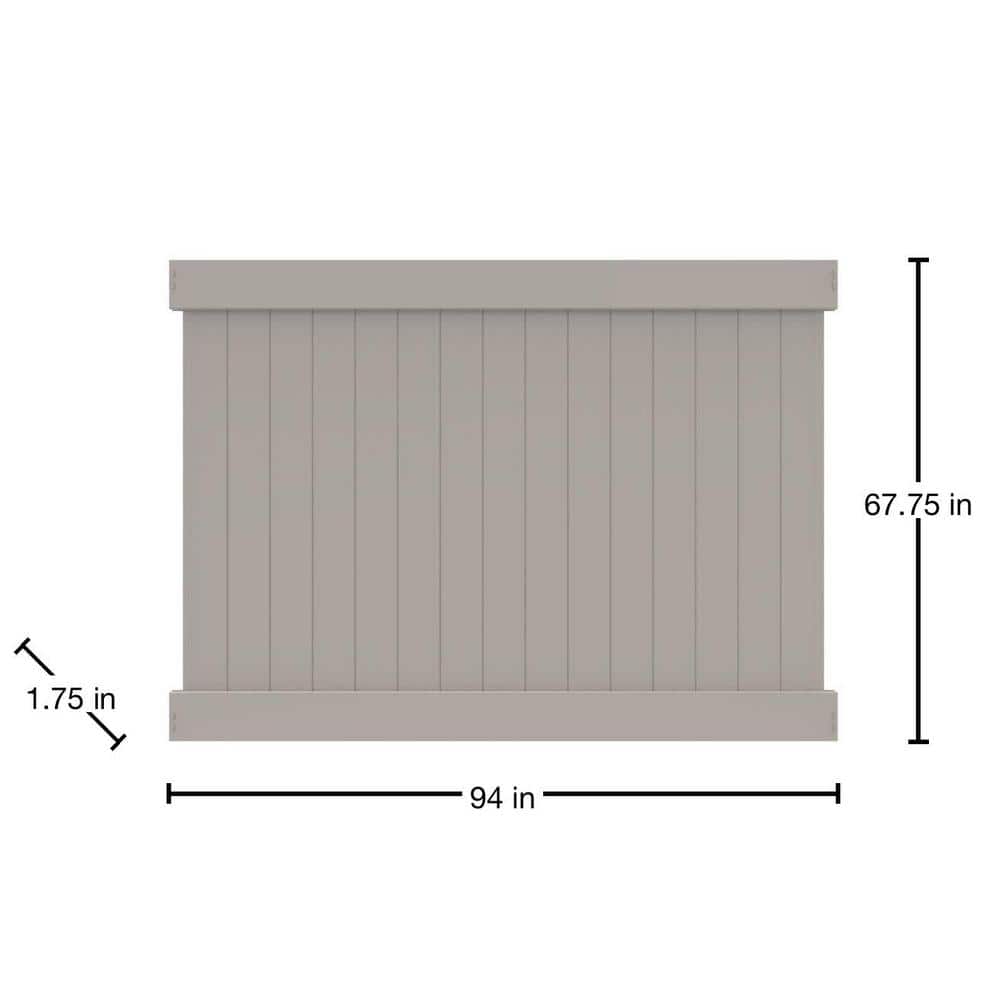 Barrette Outdoor Living Linden 6 ft. x 8 ft. Gray Vinyl Privacy Fence Panel