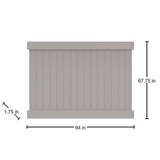 Barrette Outdoor Living Linden 6 ft. x 8 ft. Gray Vinyl Privacy Fence Panel