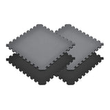 Norsk Gray/Black 24 in. x 24 in. EVA Foam Truly Reversible Interlocking Tile (54-Tile)