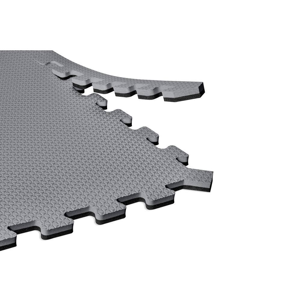 Norsk Gray/Black 24 in. x 24 in. EVA Foam Truly Reversible Interlocking Tile (24-Tile)