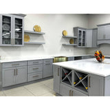 Bremen Cabinetry Bremen 15 in. W x 24 in. D x 34.5 in. H Gray Plywood Assembled Base Kitchen Cabinet with Soft Close