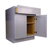Bremen Cabinetry Bremen 24 in. W x 24 in. D x 34.5 in. H Gray Plywood Assembled Base Kitchen Cabinet with Soft Close