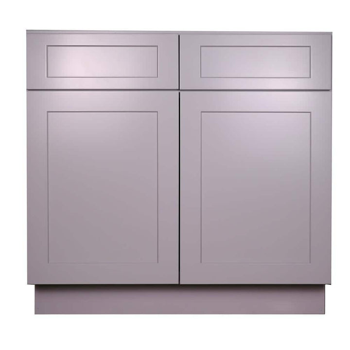 Bremen Cabinetry Bremen 36 in. W x 24 in. D x 34.5 in. H Gray Plywood Assembled Base Kitchen Cabinet with Soft Close