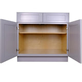 Bremen Cabinetry Bremen 42 in. W x 24 in. D x 34.5 in. H Gray Plywood Assembled Base Kitchen Cabinet with Soft Close