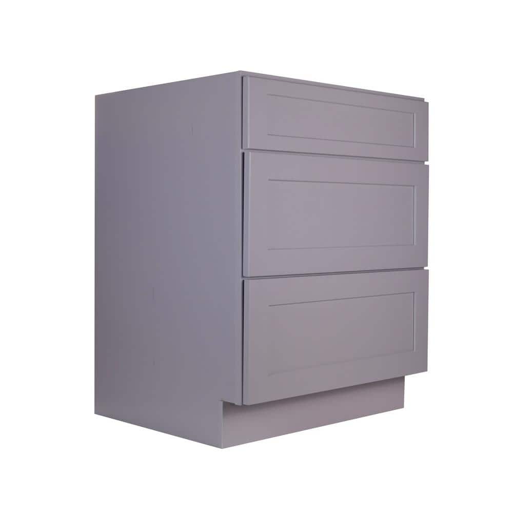 Bremen Cabinetry Bremen 18 in. W x 24 in. D x 34.5 in. H Gray Plywood Assembled Drawer Base Kitchen Cabinet with Soft Close