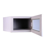 Bremen Cabinetry Bremen 24 in. W x 12 in. D x 12 in. H Gray Plywood Assembled Wall Diagonal Corner Glass-Door Kitchen Cabinet