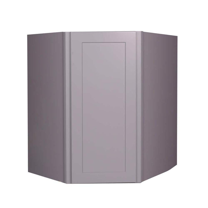 Bremen Cabinetry Bremen 24 in. W x 12 in. D x 36 in. H Gray Plywood Assembled Wall Diagonal Corner Kitchen Cabinet with Soft-Close