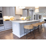 Bremen Cabinetry Bremen 24 in. W x 12 in. D x 36 in. H Gray Plywood Assembled Wall Diagonal Corner Glass-Door Kitchen Cabinet