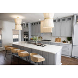 Bremen Cabinetry Bremen 24 in. W x 12 in. D x 36 in. H Gray Plywood Assembled Wall Diagonal Corner Glass-Door Kitchen Cabinet