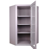 Bremen Cabinetry Bremen 24 in. W x 12 in. D x 42 in. H Gray Plywood Assembled Wall Diagonal Corner Glass-Door Kitchen Cabinet