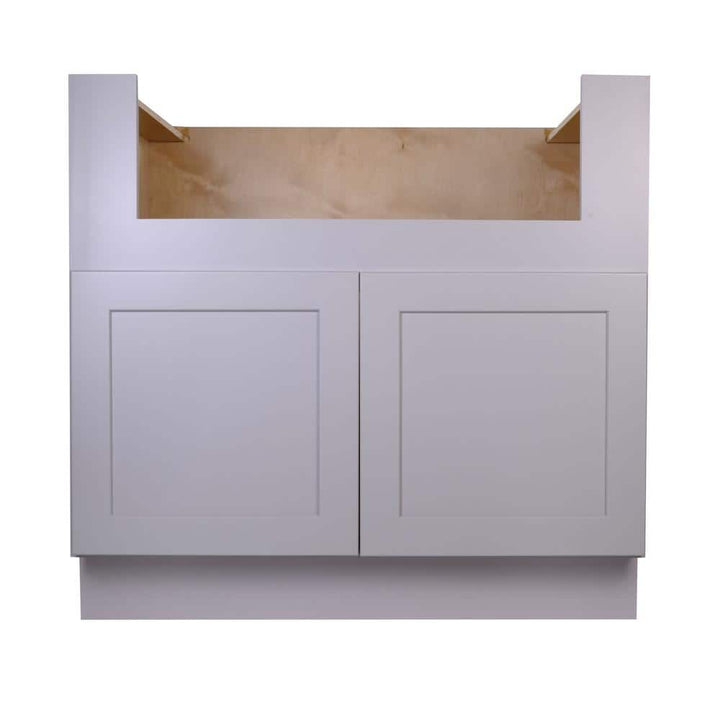 Bremen Cabinetry Bremen 36 in. W x 24 in. D x 34.5 in. H Gray Plywood Assembled Farm Sink Base Kitchen Cabinet with Soft Close