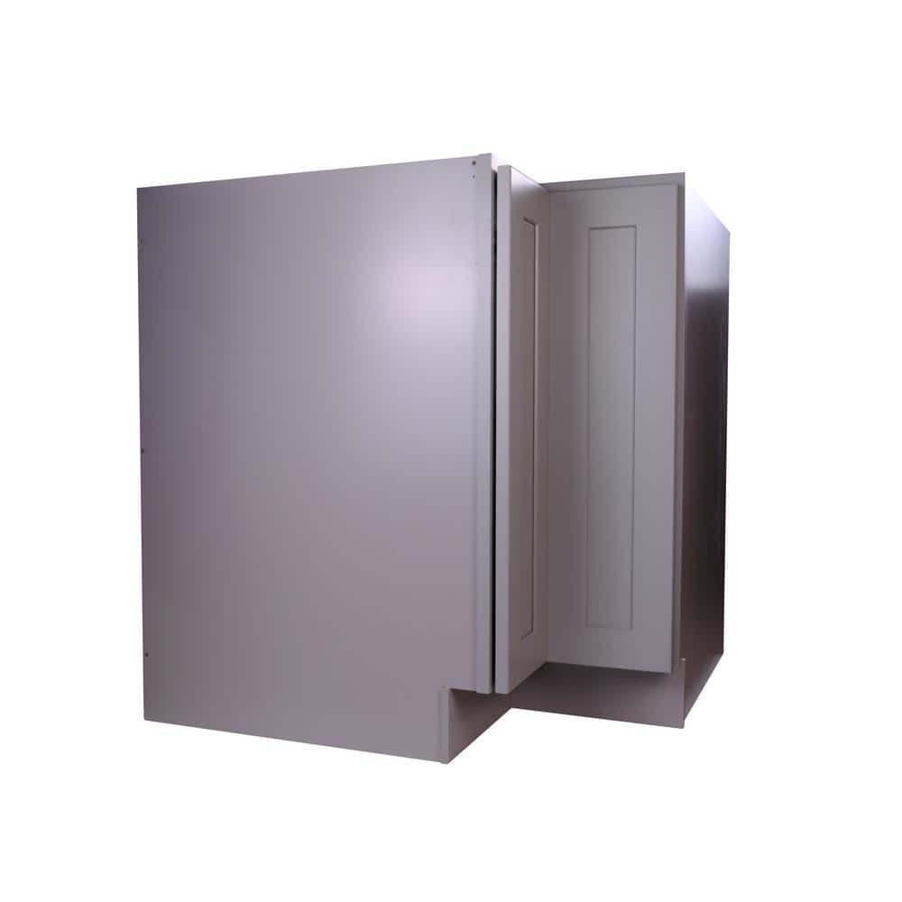 Bremen Cabinetry Bremen 33 in. W x 24 in. D x 34.5 in. H Gray Plywood Assembled Lazy Susan Base Kitchen Cabinet with Soft Close