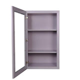 Bremen Cabinetry Bremen 21 in. W x 12 in. D x 30 in. H Gray Plywood Assembled Wall Glass-Door Kitchen Cabinet with Soft-Close