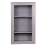Bremen Cabinetry Bremen 21 in. W x 12 in. D x 30 in. H Gray Plywood Assembled Wall Glass-Door Kitchen Cabinet with Soft-Close
