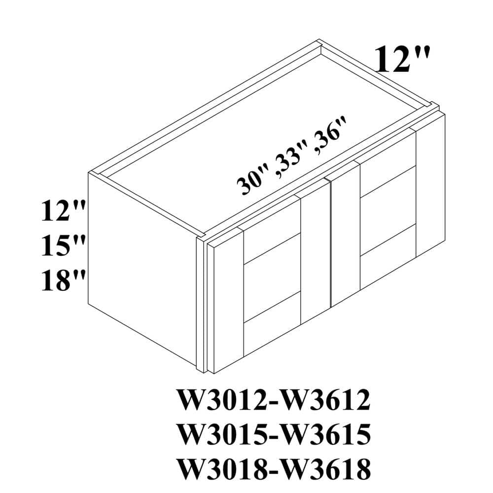Bremen Cabinetry Bremen 30 in. W x 12 in. D x 12 in. H Gray Plywood Assembled Wall Bridge Kitchen Cabinet with Soft-Close