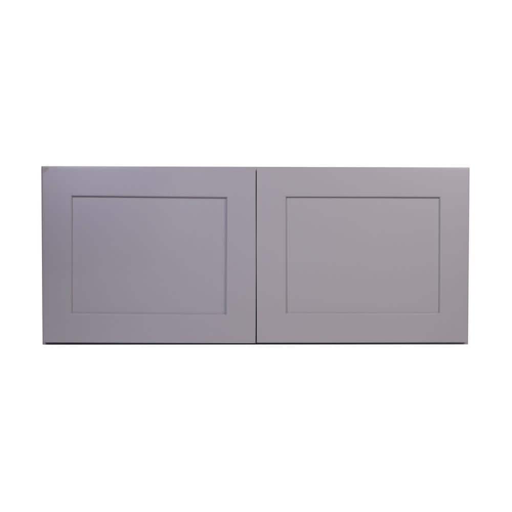 Bremen Cabinetry Bremen 30 in. W x 12 in. D x 12 in. H Gray Plywood Assembled Wall Bridge Kitchen Cabinet with Soft-Close