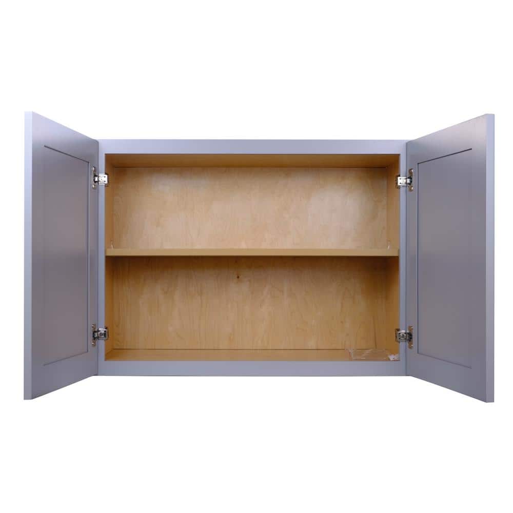 Bremen Cabinetry Bremen 36 in. W x 24 in. D x 21 in. H Gray Plywood Assembled Wall Fridge Kitchen Cabinet with Soft-Close