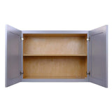 Bremen Cabinetry Bremen 36 in. W x 24 in. D x 21 in. H Gray Plywood Assembled Wall Fridge Kitchen Cabinet with Soft-Close