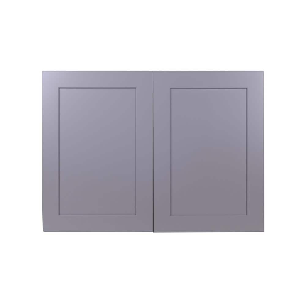 Bremen Cabinetry Bremen 36 in. W x 24 in. D x 21 in. H Gray Plywood Assembled Wall Fridge Kitchen Cabinet with Soft-Close
