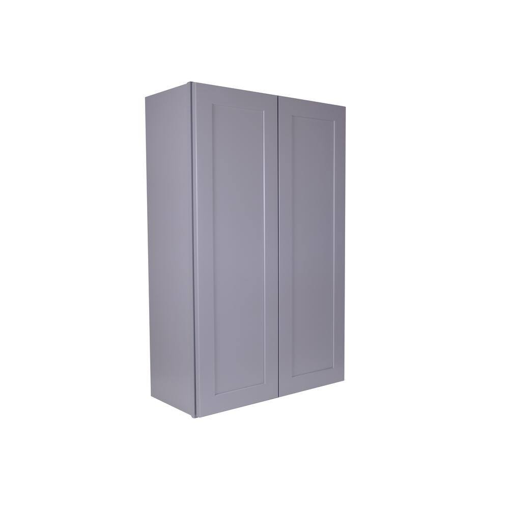 Bremen Cabinetry Bremen 36 in. W x 12 in. D x 42 in. H Gray Plywood Assembled Wall Kitchen Cabinet with Soft-Close