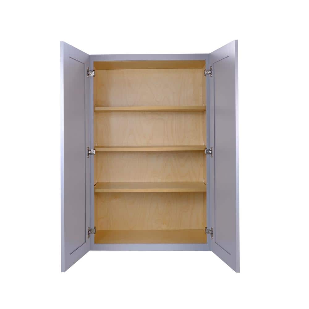 Bremen Cabinetry Bremen 36 in. W x 12 in. D x 42 in. H Gray Plywood Assembled Wall Kitchen Cabinet with Soft-Close
