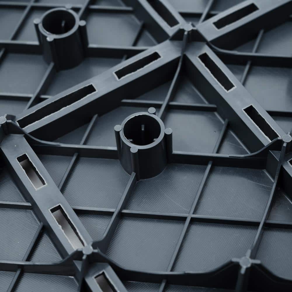 cadeninc 12 in. x 12 in. Gray Square Waterproof Plastic Interlocking Deck Tiles (Set of 44 Tiles)