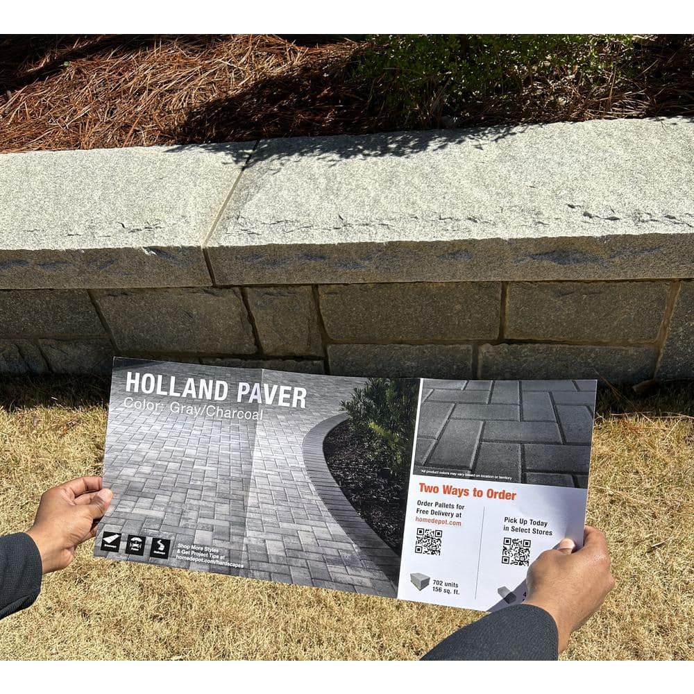 Oldcastle Paper Sample Only: 8 in. x 4 in. x 2.25 in. Gray Charcoal Concrete Paver Sample Board (1-Piece)