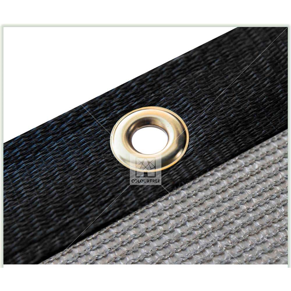 COLOURTREE 6 ft. x 8 ft. Grey Privacy Fence Screen HDPE Mesh Windscreen with Reinforced Grommets for Garden Fence (Custom Size)