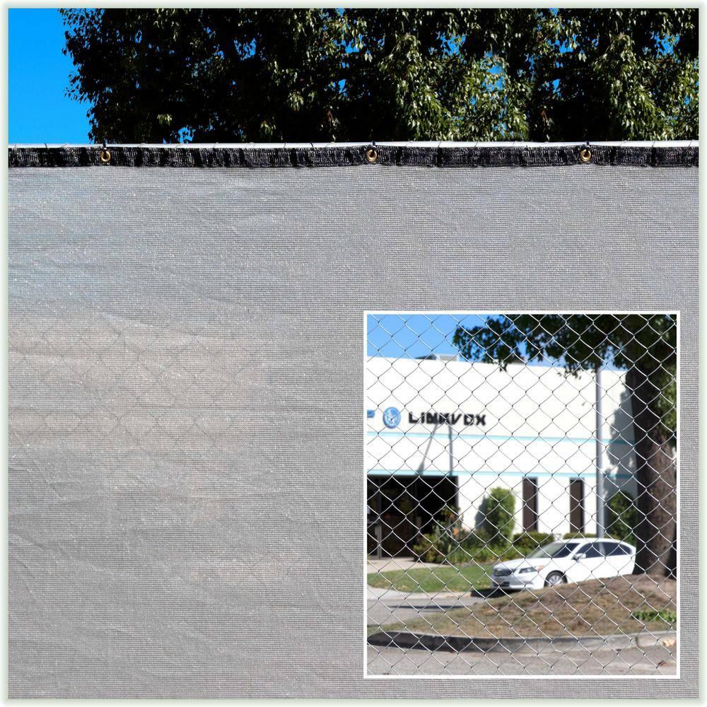 COLOURTREE 6 ft. x 8 ft. Grey Privacy Fence Screen HDPE Mesh Windscreen with Reinforced Grommets for Garden Fence (Custom Size)