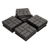 1 in. x 1 in. Square Plastic Deck Tile in Gray, Waterproof, All Weather Use (9 Per Case)